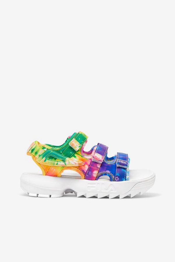 Fila Disruptor Tie Dye Women's Sandals - Multicolor/White/White,NZ 648-16379